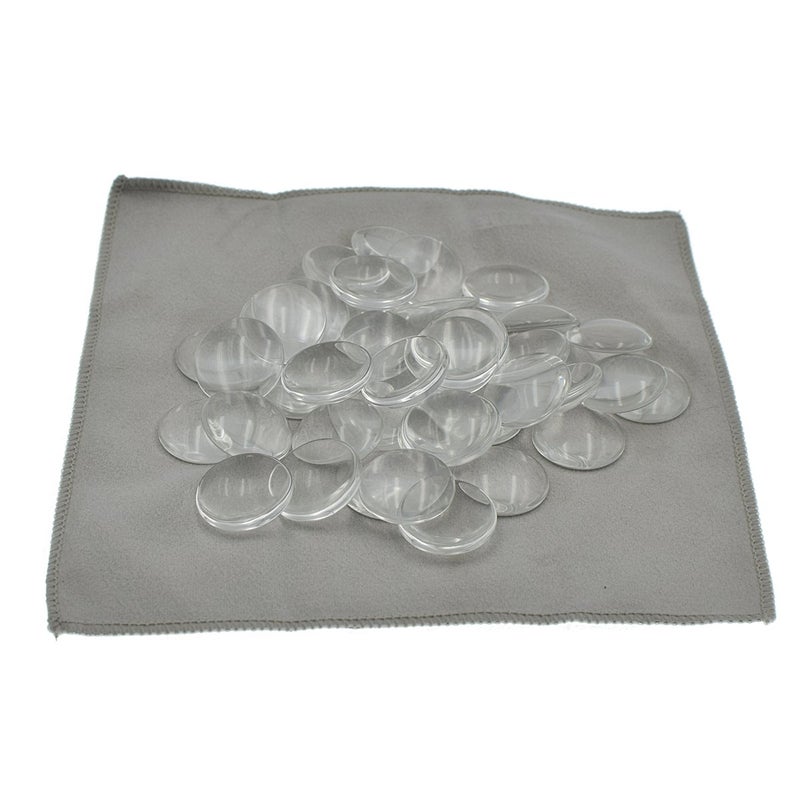 TKMOS 60 Pieces Transparent Glass Dome Imitation Gemstone Clear Round Dome Tiles Christmas Decor, Non-calibrated Round 1 inch/25mm for Photo Pendant Craft Jewelry Making - Image 4